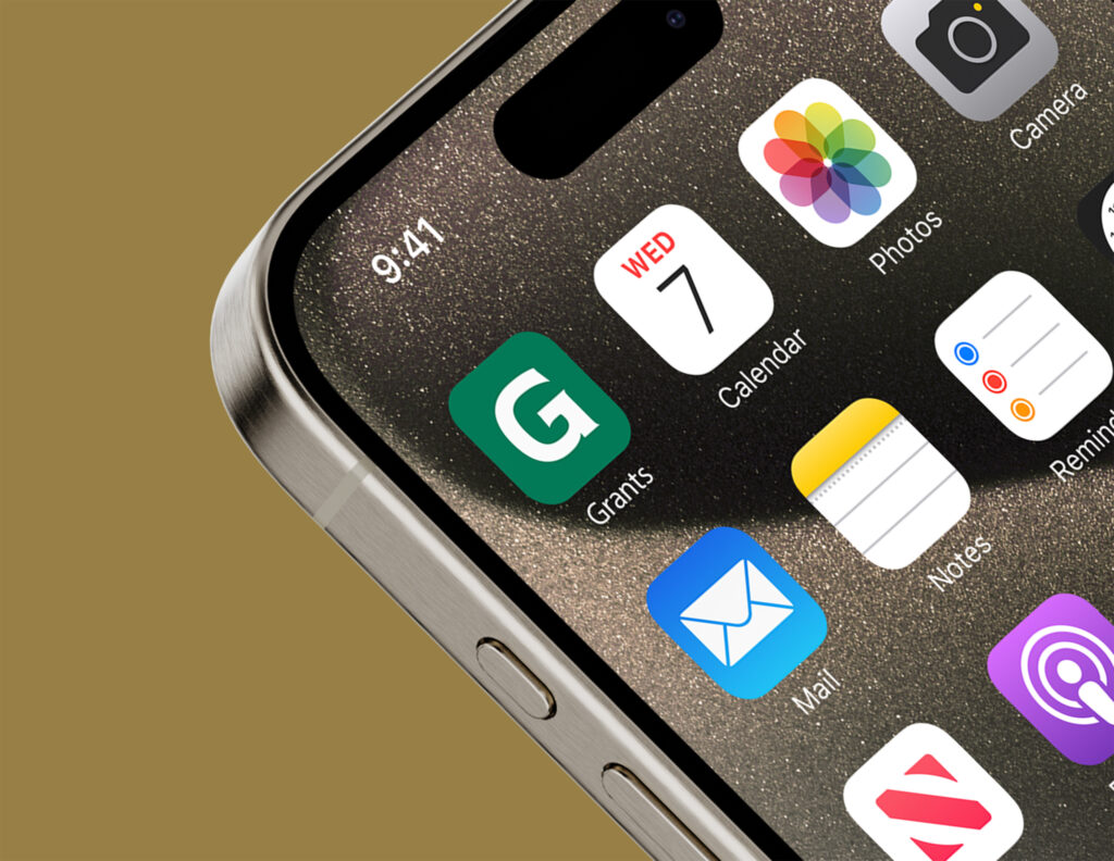 Smartphone displaying app icons prominently