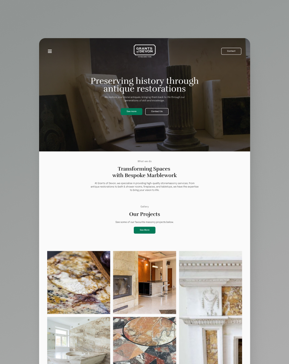 Antique restoration and bespoke marblework